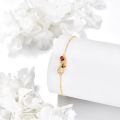 wholesale 14k Gold Infinity Ladybug Bracelet With Red Enamel Crystal Chain For Women-0-3