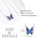 wholesale 925 Sterling Silver Blue Enamel Butterfly Pendant Necklace for Women Gifts for Her Valentines Day Jewelry-0-5