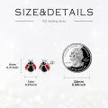 wholesale 925 Sterling Silver Red Black Enamel Ladybug Stud Earrings for Women Girls-0-2