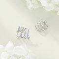 wholesale 925 Sterling Silver Daisy Flower CZ Hoop Earrings with Studs for Women-0-3