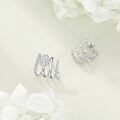 wholesale 925 Sterling Silver Daisy Flower CZ Hoop Earrings with Studs for Women-0-3