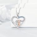 wholesale 925 Sterling Silver Sister Forever Friends Pendant Heart Necklace-0-1