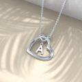 wholesale S925 Sterling Silver & Lab-Grown Diamond 0.078cttw A Initial Necklace, 18 Chain with Extender, Elegant Gift for Women-0-3