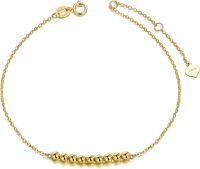 wholesale 14K Yellow Gold Ball Bead Chain Bracelet for Women - 6/7/8 Size s-String beads style