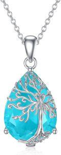 wholesale 925 Sterling Silver Turquoise Tree of Life Pendant Necklace s for Women-0-0