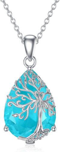 wholesale 925 Sterling Silver Turquoise Tree of Life Pendant Necklace s for Women-Tree of Life-4