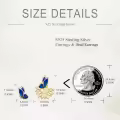 wholesale 925 Sterling Silver Blue Enamel Butterfly Flower Stud Earrings Wholesale for Women Girls Hypoallergenic  6x8mm-0-1