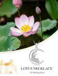 wholesale  Sterling Silver Moon Pendant Birth Flower Necklace for Women -0-6