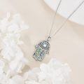 wholesale 925 Sterling Silver Abalone Shell Tree of Life Hamsa Hand Evil Eye Pendant Necklace-0-3