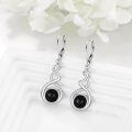wholesale 925 Sterling Silver Green Turquoise Drop Earrings Platinum Plated Twisted Swirl Jewelry For Women-0-47
