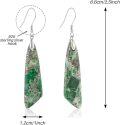 wholesale Silver Jasper Stone Drop Earrings for Women Trendy Fishhook Dangle Jewelry-0-1