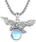 wholesale 925 Sterling Silver Flying Eagle Pendant with Turquoise Stone Norse Viking Jewelry for Men Women Gifts 48 Chain -0-0