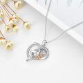 wholesale 925 Sterling Silver Rabbit Heart Flower Pendant Necklace - Cute  for Women-0-3