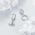 wholesale 925 Sterling Silver UFO & Alien Head Dangle Hoop Earrings - Space Themed Jewellery Gift for Her Him-0-4