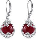 wholesale Sterling Silver Moonstone Leverback Teardrop Dangle Earrings for Women-0-66