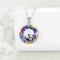 wholesale 925 Sterling Silver Rainbow Crystal Panda Pendant Necklace for Women - Adorable Animal -0-3