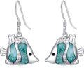 wholesale Ocean Earrings 925 Sterling Silver Turquoise Sea Animal Dangle Drop Earrings Beach Themed Jewelry Gifts For Women -0-0