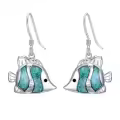 TOUPOP Sterling Silver Turquoise Ocean Animal Dangle Drop Earrings-0-0