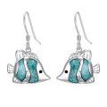 TOUPOP Sterling Silver Turquoise Ocean Animal Dangle Drop Earrings-0-0