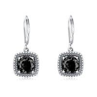 wholesale 925 Sterling Silver Earrings Wholesale With Black Gemstone Accents-Black