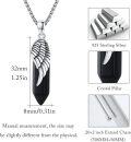 wholesale 925 Sterling Silver Obsidian Angel Wing Healing Crystal Pendant Necklace  for Men & Women-0-3
