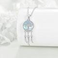 wholesale 925 Sterling Silver Blue Moonstone Dreamcatcher Tree of Life Pendant Necklaces for Women-0-3