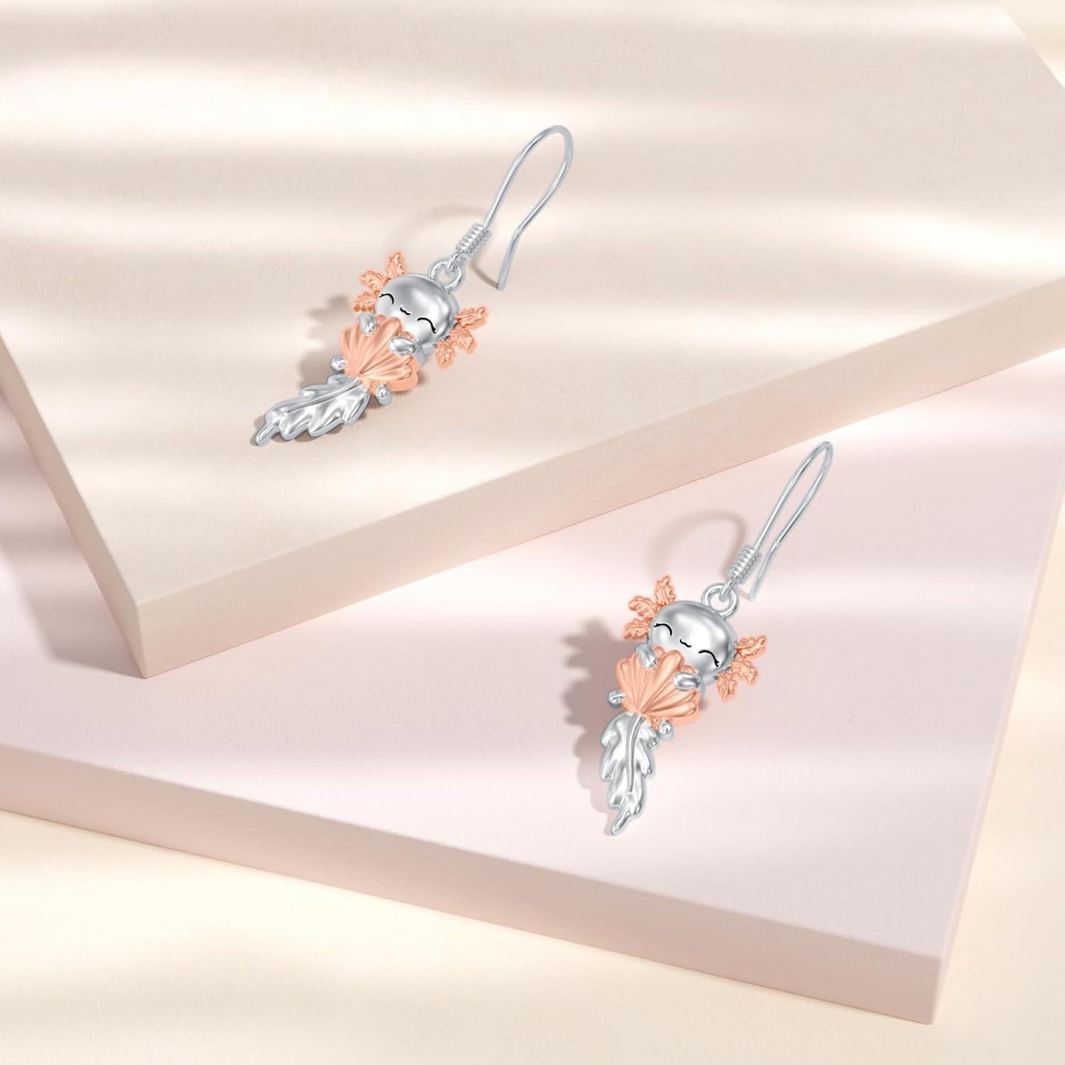 wholesale 925 Sterling Silver Angel with Shell and Wings Dangle Drop Earrings  for Women Girls-0-4