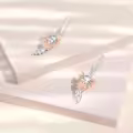 wholesale 925 Sterling Silver Angel with Shell and Wings Dangle Drop Earrings  for Women Girls-0-4