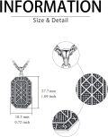 wholesale 925 Sterling Silver Black Cubic Zirconia Cut Octagon Pendant Viking Rune Necklace Norse Jewelry for Men -0-3