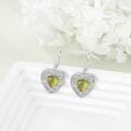 wholesale Sterling Silver Onyx Peridot Pink Moss Agate Turquoise Lapis Lazuli Heart Earrings-0-1