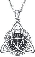wholesale 925 Sterling Silver Triquetra Viking Amulet Protection Pendant Necklace-0-0