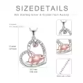 TOUPOP 925 Sterling Silver Crystal Cute Animal Heart Pendant Necklace-0-5