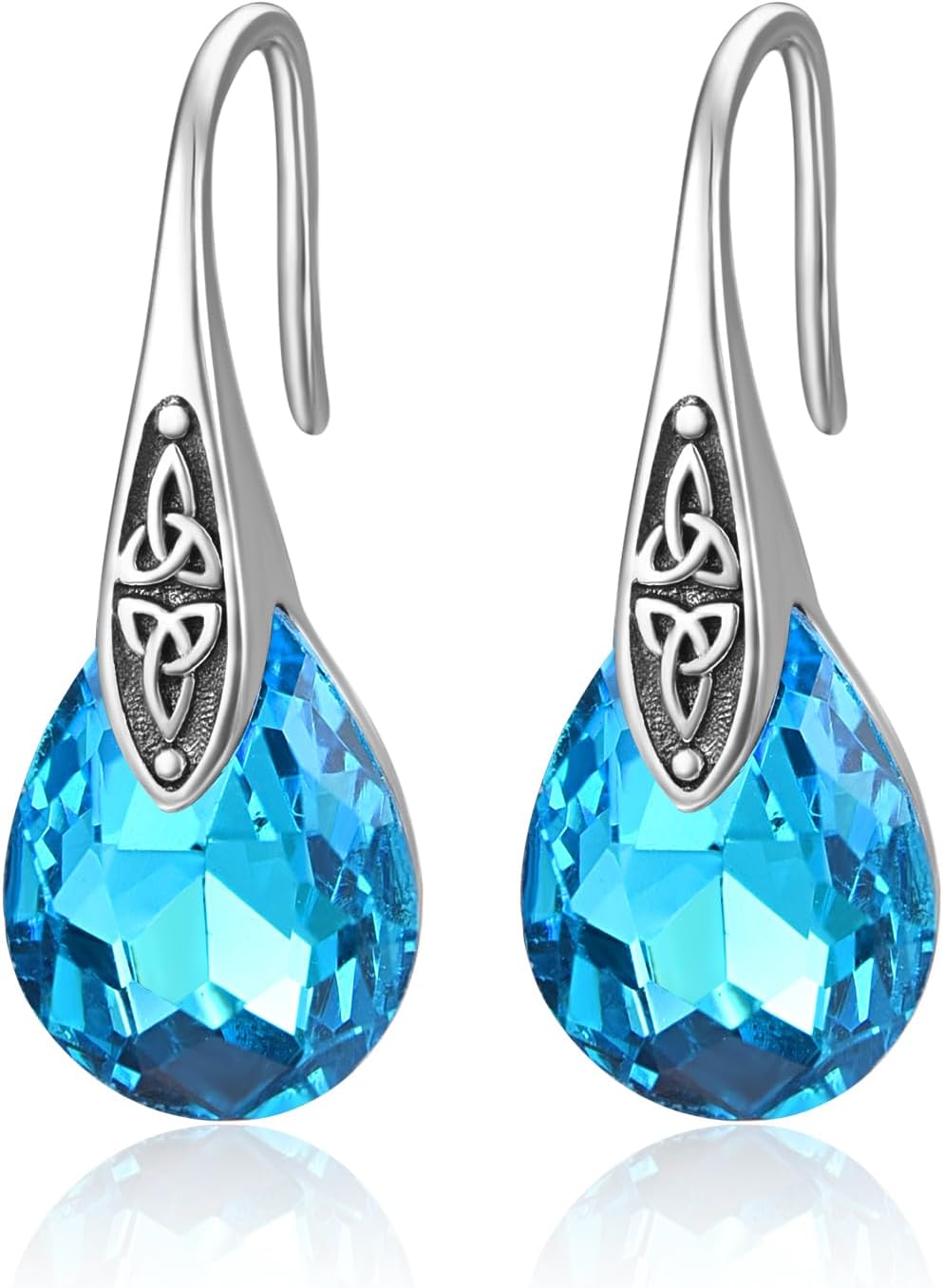 wholesale 925 Sterling Silver Birthstone Celtic Knot Dangle Earrings Women s Jewelry Gift-0-0