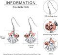 wholesale 925 Sterling Silver Ghost & Pumpkin Halloween Dangle Drop Earrings - Cute  for Women Girls-0-3