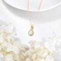wholesale 14K Gold Amber Necklace For Women 14k Gold Teardrop Necklace Gold Jewelry Gift For Women-0-2