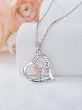 wholesale 925 Sterling Silver Heart Pendant with Bicycle and Love Message - 3D Design-0-2