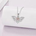 wholesale 925 Sterling Silver Butterfly Heart Pendant Necklace 925  for Women Girls-0-1