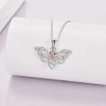 wholesale 925 Sterling Silver Butterfly Heart Pendant Necklace 925  for Women Girls-0-1