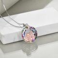 wholesale 925 Sterling Silver Rainbow Crystal Sisters Forever Love Pendant Necklace for Women-0-3