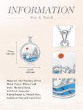 wholesale 925 Sterling Silver Turquoise Mountain Wave Faith Pendant Necklace - Move Mountains Gift for Women-0-4