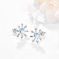 wholesale 925 Sterling Silver Moonstone Starburst Stud Earrings - Blue & White Colorful Stone s for Women and Girls-0-1