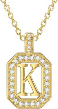 wholesale 14K Gold Moissanite A Z Letter Pendant Necklace for Women 16+2 -K