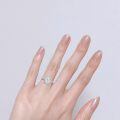 wholesale Gold 10k Moissanite 1ct Oval Halo Ring for Women Engagement Wedding-0-2