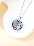 TOUPOP Sterling Silver Crystal Giraffe Tree Of Life Pendant Necklace-0-2