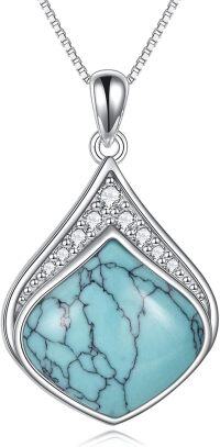 wholesale Sterling Silver Moonstone Lapis Larimar Moss Agate Teardrop Filigree Pendant-Turquoise Teardrop necklace-december birthstone