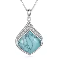 wholesale 925 Sterling Silver Moonstone Lapis Larimar Moss Agate Teardrop Filigree Pendant-0-93