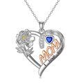 TOUPOP Sterling Silver Mom Birthflower Necklace For Women-0-0