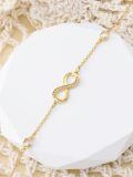 TOUPOP 14K Gold Moissanite Infinity Ankle Bracelet for Women-0-1