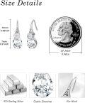 wholesale 925 Sterling Silver CZ Flower Drop Dangle Hook Studs Earings  for Girls and Women-0-2