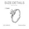 TOUPOP Sterling Silver 3 Stone D Color Vvs1 Moissanite Engagement Ring-0-3